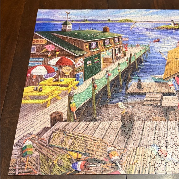 White Mountain Lobster Pound Puzzle. 1000 pieces. Complete. Has poster - Picture 6 of 8